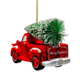 (Pre-Order) Traditional Red Truck with Ornamental Tree Glass Christmas Ornament