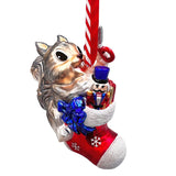 Whimsical Cute Squirrel Glass Ornament, Funny Adorable Animal Gift for Kids