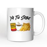 Ya Tu Sabe Café Queso and Galleta Personalized Mug, Funny Latin Coffee Gift with Custom Name For Caffeine Lover