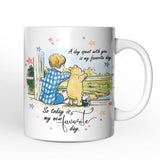 A Day with You is My Favorite Personalized Mug, Pooh Bear's Sentimental Quote with Custom Name