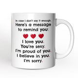 All The Things to Say Heartful Message Personalized Mug, Romantic Sincere Gift For Husband or Wife With Custom Name