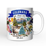 Artistic Colorado State Themes and Landmarks Personalized Mug With Custom Name