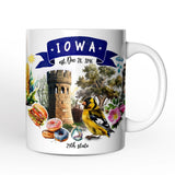 Artistic Iowa State Themes and Landmarks Personalized Mug With Custom Name