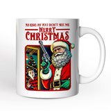 Bad Retro Santa Christmas Personalized Mug, Holiday Humor Gift with Custom Name