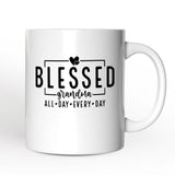 Blessed Grandma Personalized Mug, All Day Every Day Grandma Gift With Custom Name