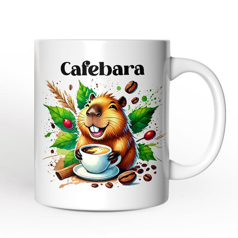 Cafebara Personalized Mug, Coffee and Capybara Lover Gift With Custom Name