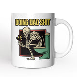 Doing Dad Stuff Personalized Mug, Funny Toilet Skeleton Gift For Dad With Custom Name
