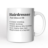 Hairdresser Definition Personalized Mug, Funny Stylist Gift With Custom Name
