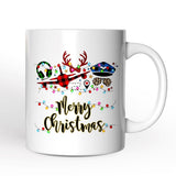 Personalized Mug Airplane Pilot Buffalo Plaid Christmas, Flight Aircraft Crew Gift Holiday Decoration