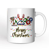 Personalized Mug Billiards Buffalo Plaid Christmas, Pool Balls Snooker Gift