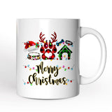 Personalized Mug Dog Buffalo Plaid Christmas, Dog Mom Gift