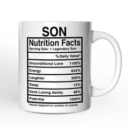 Son Nutrition Facts Personalized Mug, Birthday Gift with Custom Name