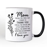 Thank You Mom Personalized Mug, Minimalist Mama Gift with Custom Name