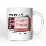 We're a Perfect Match Personalized Mug for Couple, Retro Cute Gift With Custom Names