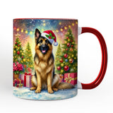 Winter Wonderland German Shepherd Personalized Mug, Cozy Christmas Gift with Custom Name