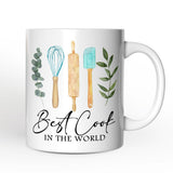 Best Cook Minimalist Personalized Mug, Chef Custom Gift with Name