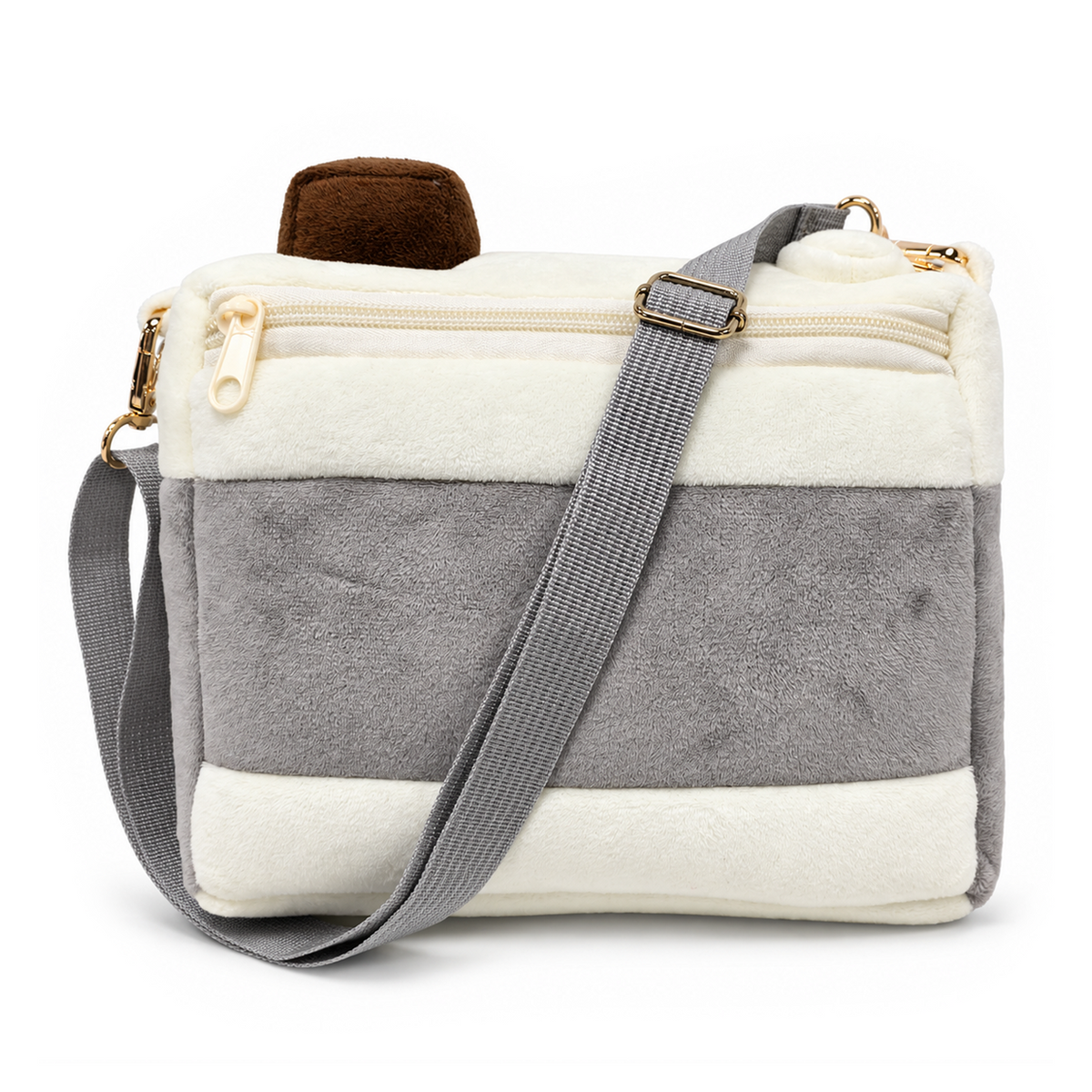 Camera Diaz Plush Crossbody Bag, Cute 9.5" Camera-Shaped Purse for Kids