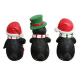 (Pre-Order) Caroling Penguin Trio Set of Christmas Figurines, 6" Winter Holiday Statue Set of Three