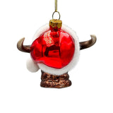 (Pre-Order) Festive Bison Glass Christmas Ornament, Buffalo Western Bovine Animal