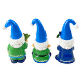 (Pre-Order) Sky Blue Hat Festive Holiday Gnome Set of Three Miniature Christmas Tabletop Figurine Statues