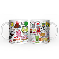 Hand Drawn Corny Love Puns Personalized Valentine Mug with Custom Name