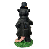 Gentleman Opossum the Victorian Nightcrawler with Solar Powered Lamp Statue, 13" Lighted Garden Statue