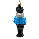 (Pre-Order) Santa the Police Officer Glass Christmas Ornament, Law Enforcement Cop Tree Decor