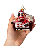 (Pre-Order) Charming Kids on the Couch Glass Christmas Ornament, Sentimental Holiday Tree Decor