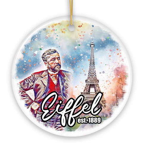 Artistic Eiffel Tower Unique Ceramic Ornament, Handcrafted Paris Decor