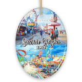 Artistic Lively Seaside Heights Ornament, New Jersey Festive Beach Paradise Christmas Gift and Decor