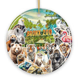 Bronx Zoo Animal Collage Ceramic Ornament, New York City Traveler Souvenir