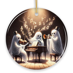 Ghostly Triumvirate Musical Prodigies Ornament, Whimsical Horror Musicians Unique Halloween Tree Gift