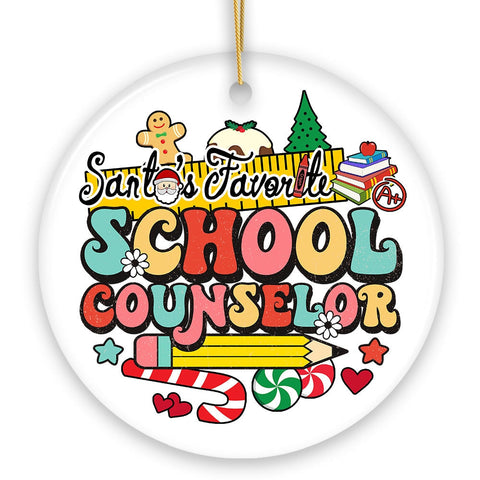 Santa’s Favorite School Counselor Handcrafted Christmas Ornament, Guidance Counselor Appreciation Gift