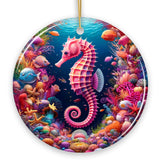 Tropical Tide Treasure Radiant Seahorse Ornament, Ocean-Themed Gift And Decor