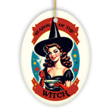Wickedly Glamorous Season of the Witch Ornament, Retro Style Halloween Tree Decor and Keepsake
