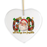 With God All Things are Possible Festive Christmas Ornament