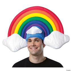 Adult Stuffed Rainbow with Clouds Hat