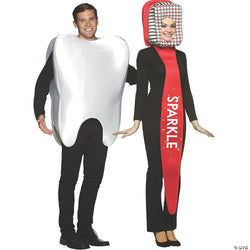 Adult Tooth and Toothbrush Couple Costumes