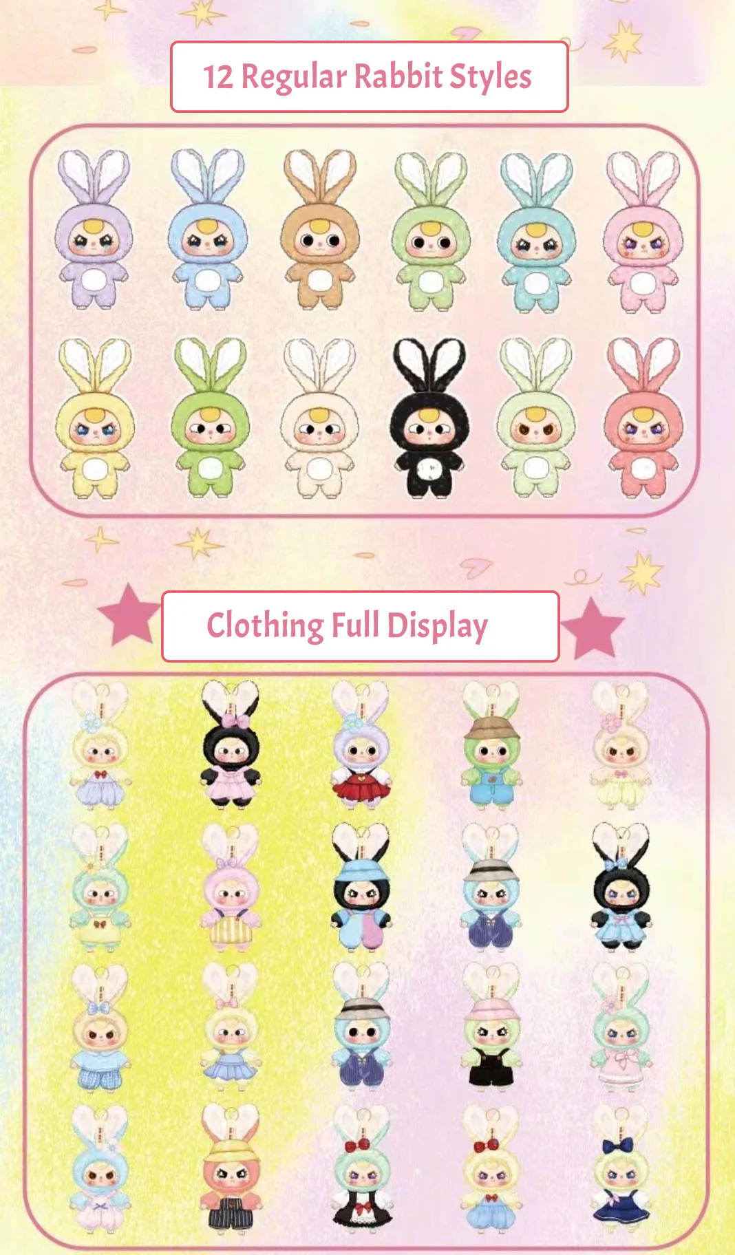 Baby Three - Macaron Rabbit Stuffed Blind Box (1 Blind Box)