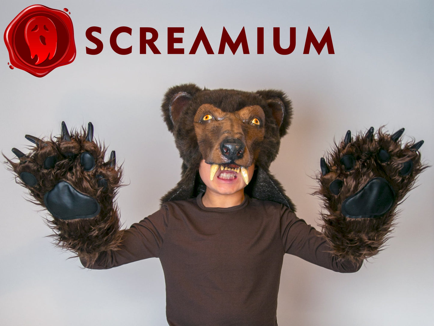 Cocaine Bear Costume - Brown Bear Helmet and Paws