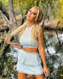 Lace Panel Tiered Bodycon Dress