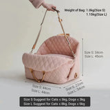 Anniepaw Luxury Dog Carrier Car Seat Handbag Portable Washable Travel Bed with Seat Belt