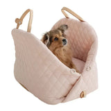 Anniepaw Luxury Dog Carrier Car Seat Handbag Portable Washable Travel Bed with Seat Belt