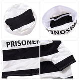 Anniepaw Dog Prisoner Halloween Costume Party Cosplay Jailbird Clothes with Hat for Pug Chihuahua