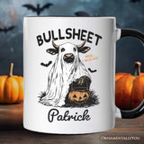 Bullsheet Halloween Bull Personalized Mug, Hilarious Cow Gift with Custom Name