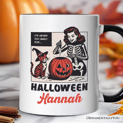 It’s Never Too Early for Halloween Personalized Mug, Funny Retro Gift with Custom Name
