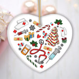 Cute Christmas Ornament Nursing Set, Bundle of Four Nurse Themed Gifts