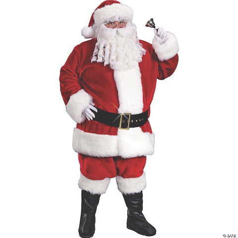 Men's Plus Size Plush Crimson Santa Suit Costume - 2XL