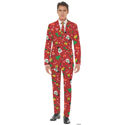 Men's Red Icon Christmas Suit - Large