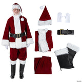 Men's Burgundy Velvet Santa Suit Costume - XXL